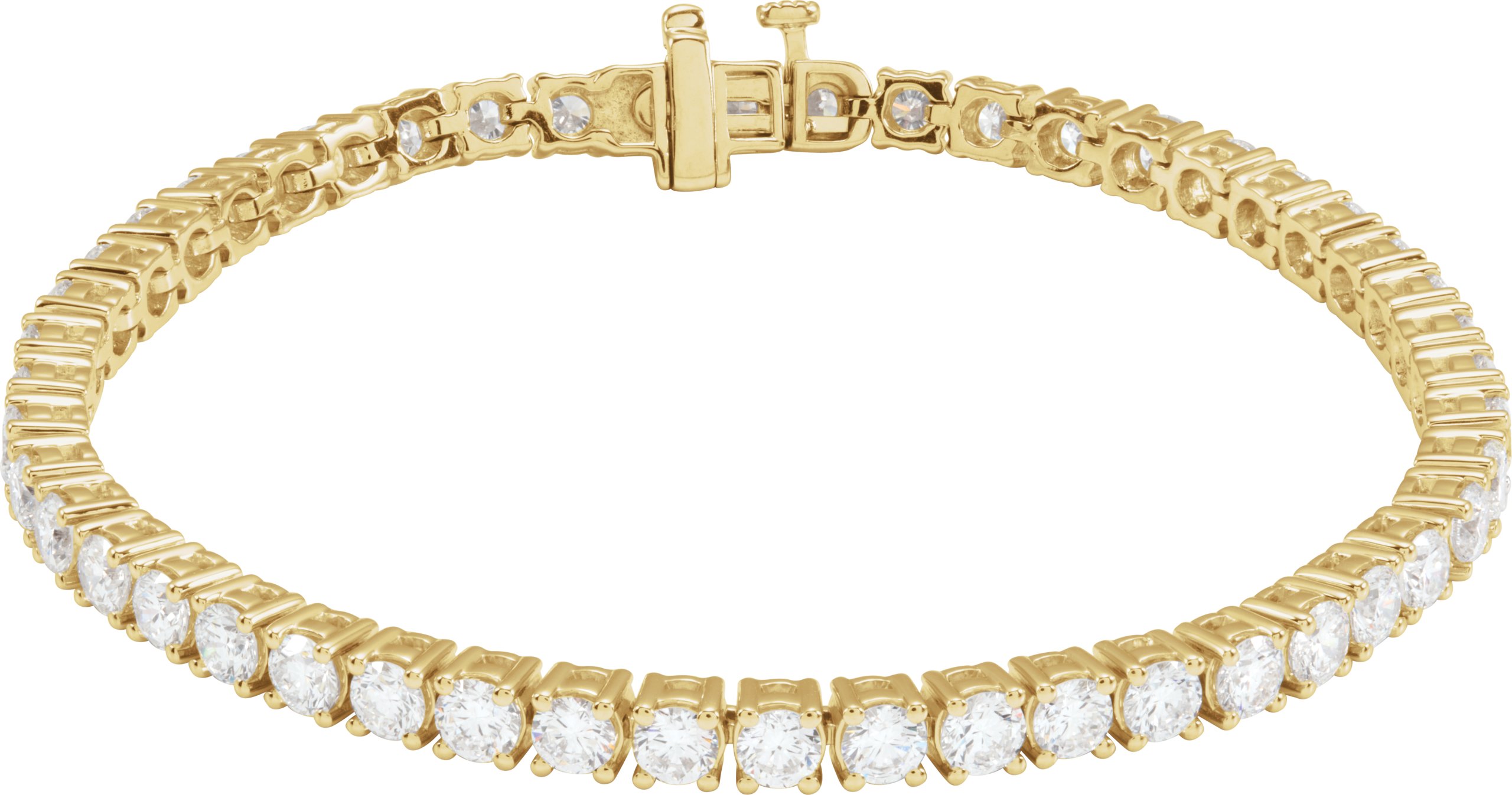 14K Yellow 7 CTW Lab-Grown Diamond Line 7" Bracelet