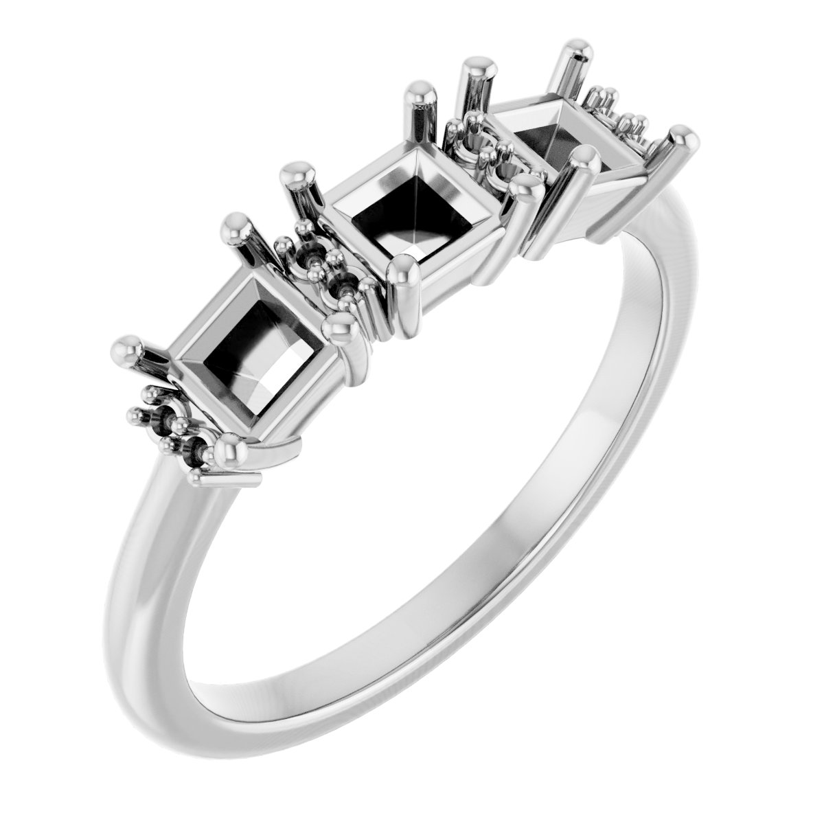 Accented Three-Stone Anniversary Band