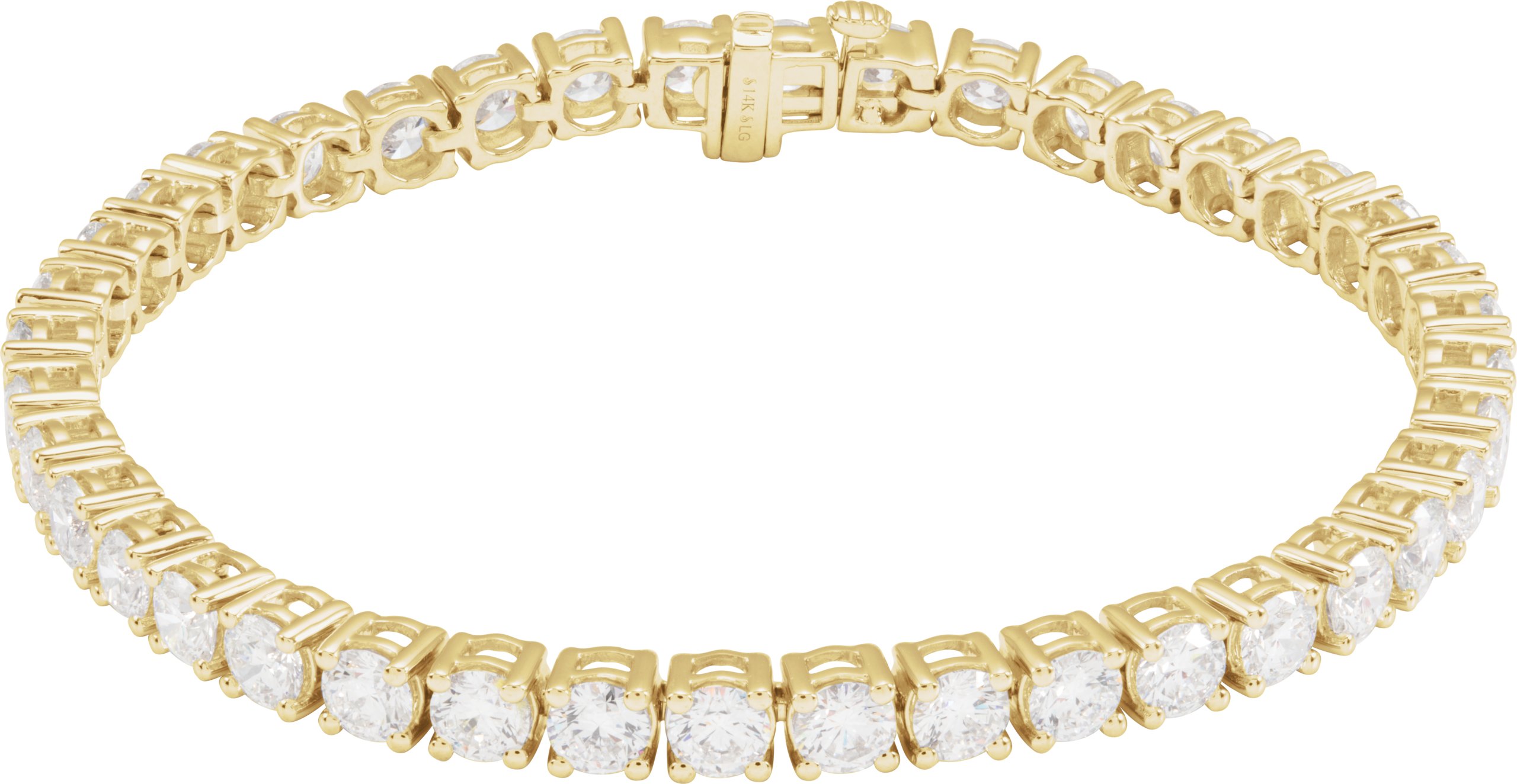 14K Yellow 10 CTW Lab-Grown Diamond Line 7" Bracelet