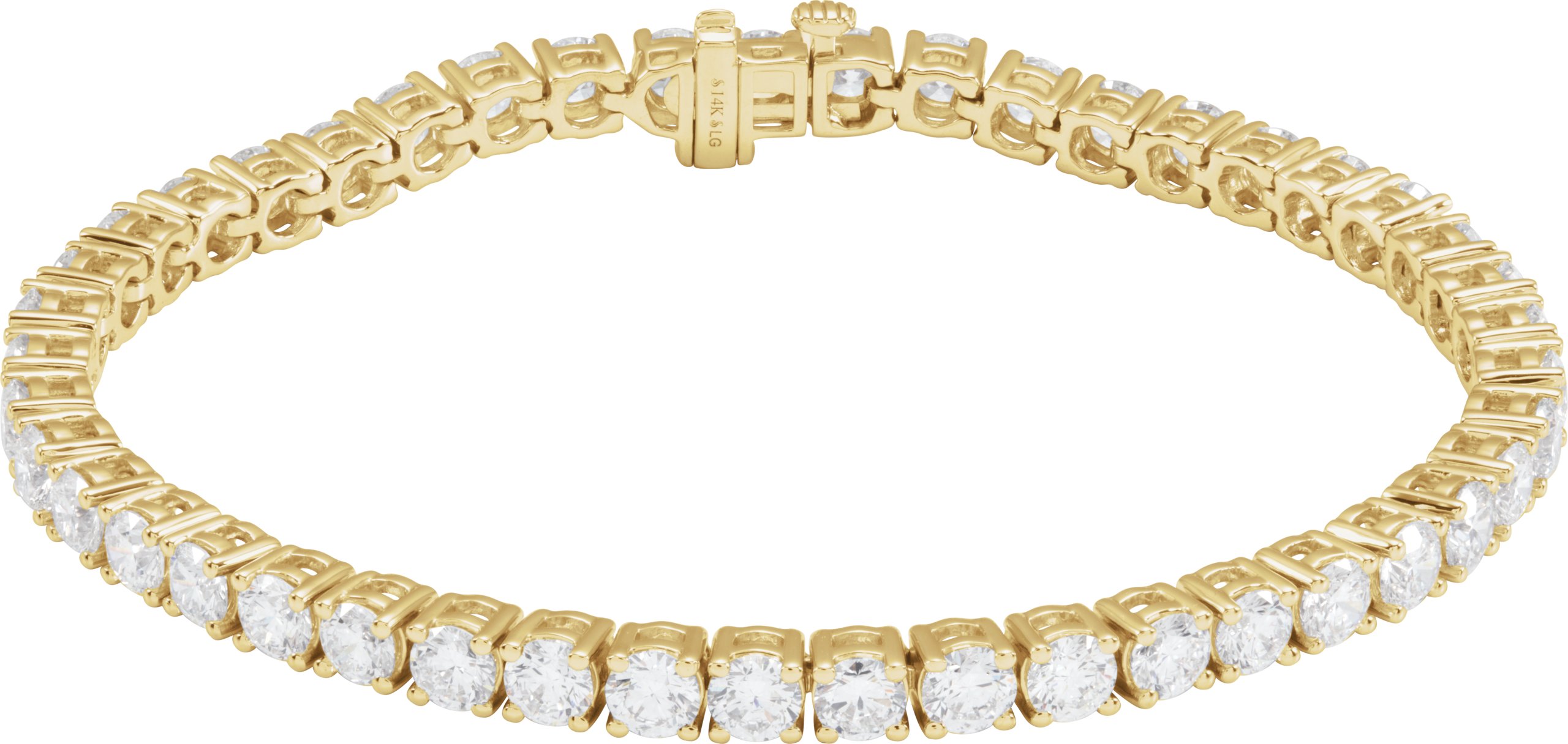 14K Yellow 9 CTW Lab-Grown Diamond Line 7" Bracelet