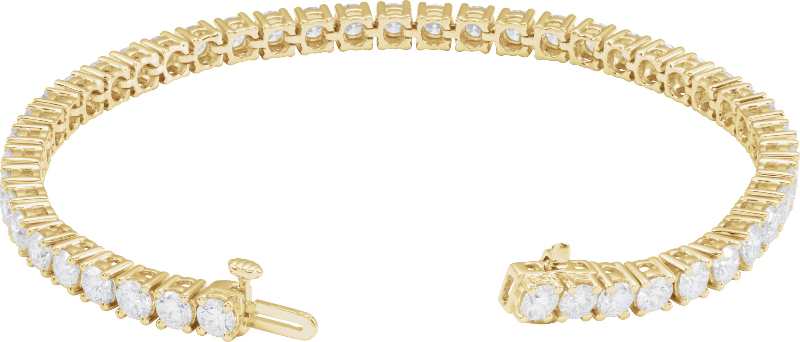 14K Yellow 8 CTW Lab-Grown Diamond Line 7 Bracelet