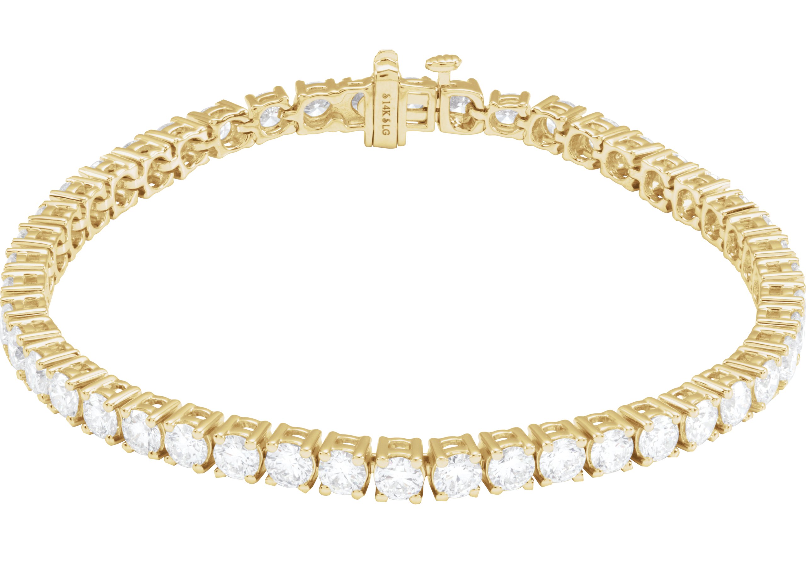 14K Yellow 8 CTW Lab-Grown Diamond Line 7 Bracelet