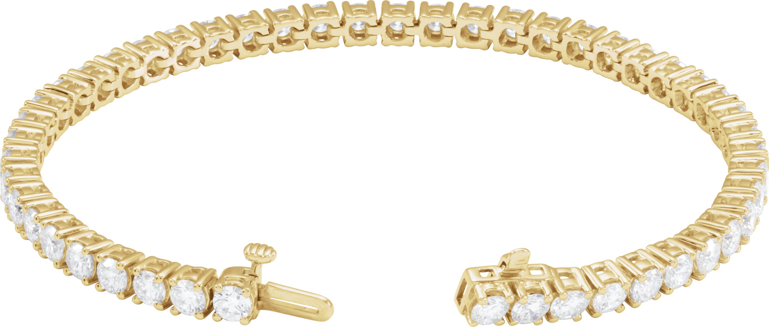 14K Yellow 7 CTW Lab-Grown Diamond Line 7 Bracelet