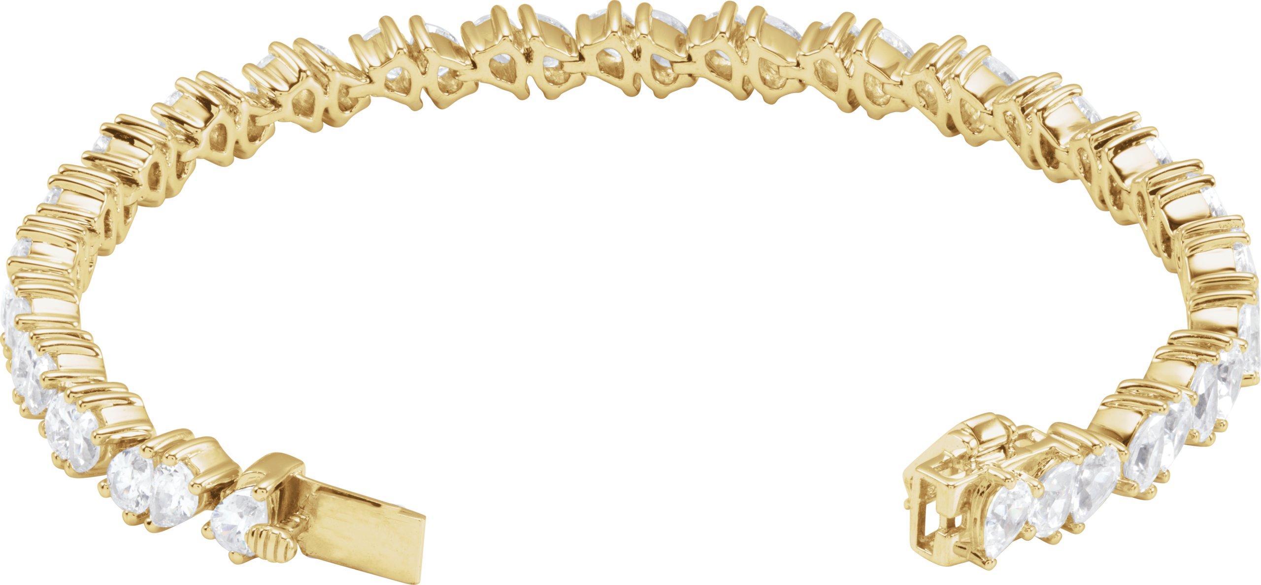 14K Yellow 9 1/2 CTW Lab-Grown Diamond Line 7 Bracelet