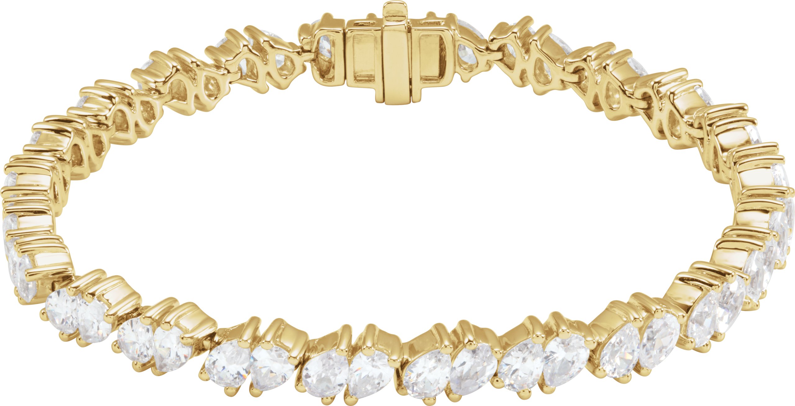 14K Yellow 9 1/2 Lab-Grown Diamond Line 7" Bracelet