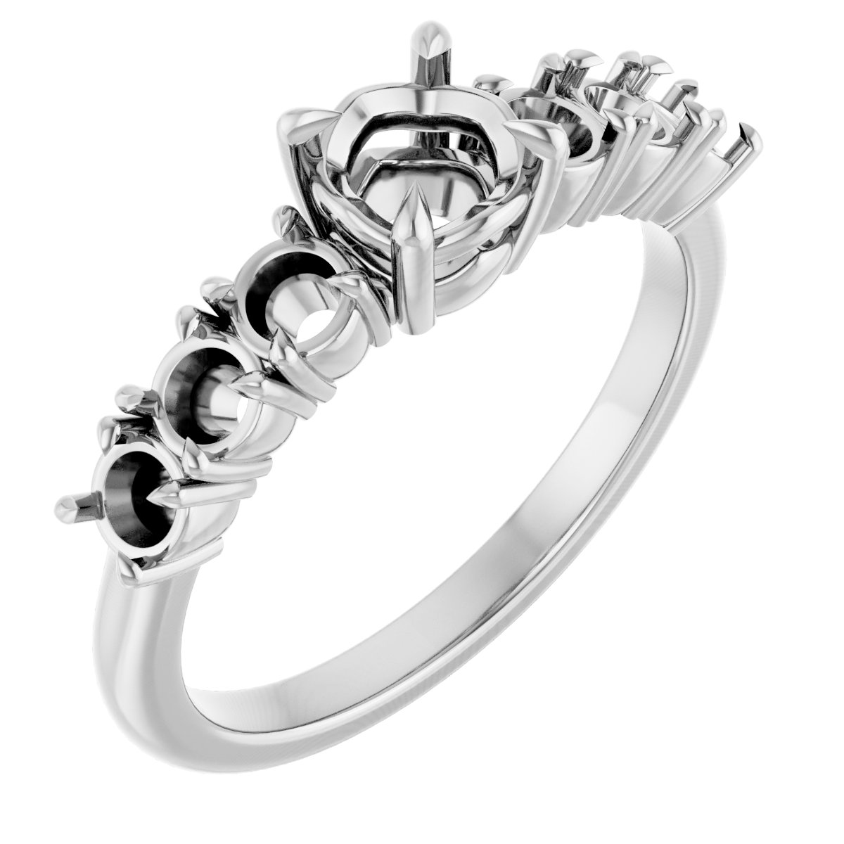Claw-Prong Accented Engagement Ring