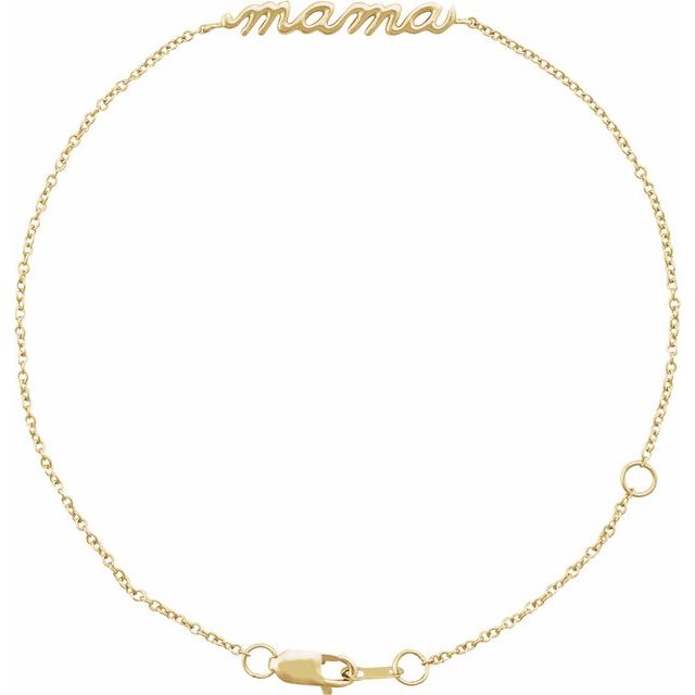 14K Yellow Mama 6 1/2-7 1/2 Bracelet