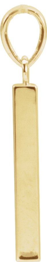 14K Yellow Engravable Four-Sided Bar Pendant