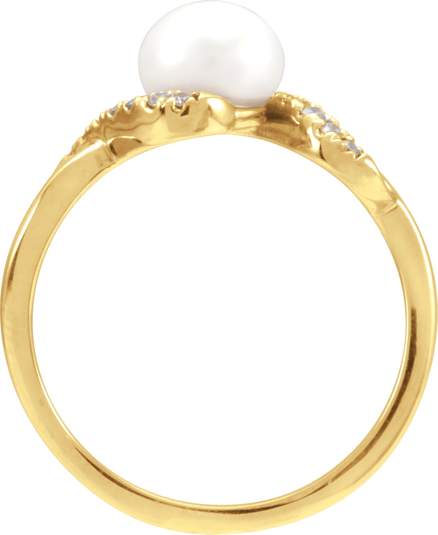 Alternative view of Accented Pearl Ring