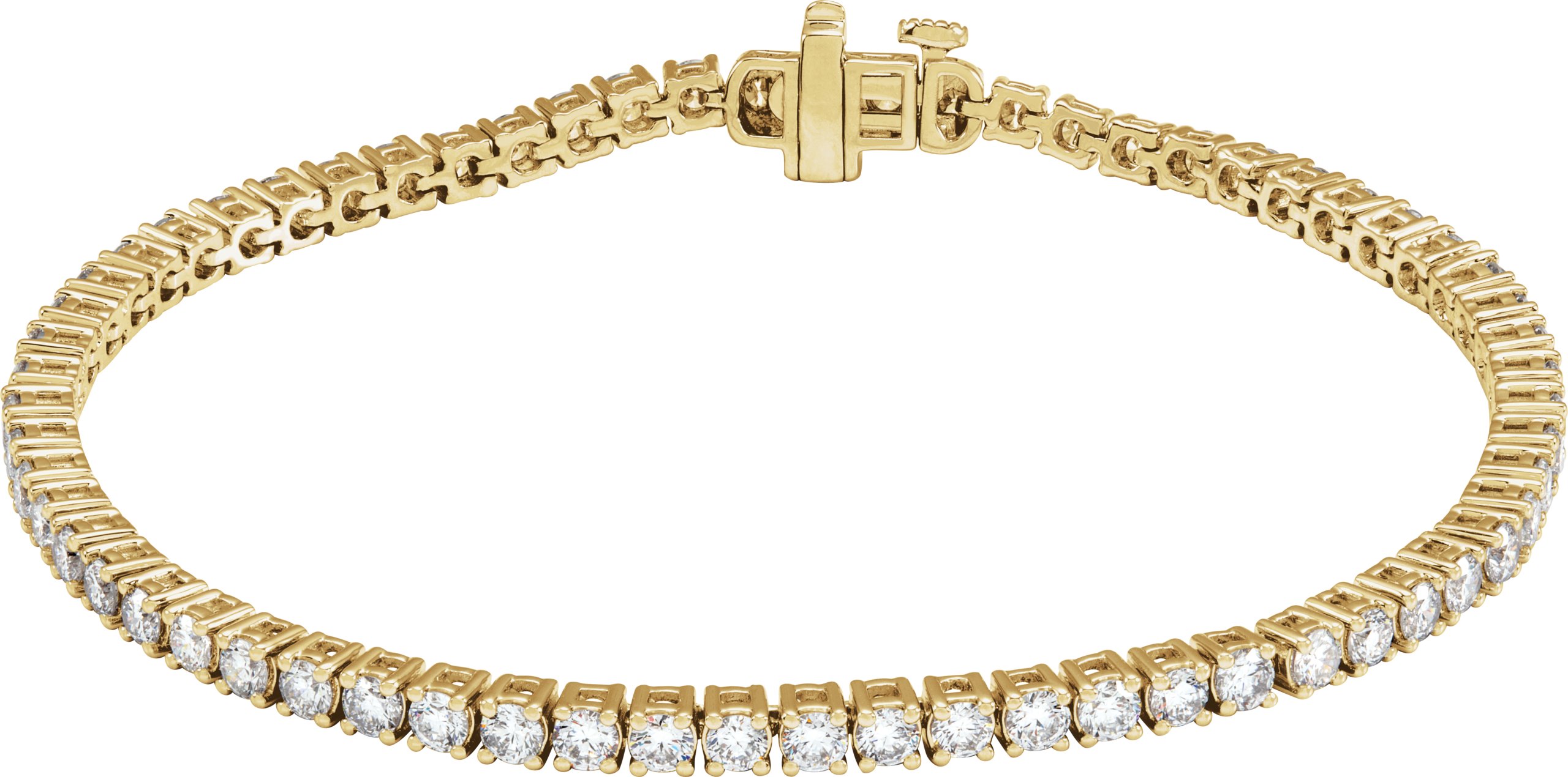 14K Yellow 4 CTW Lab-Grown Diamond Line 7" Bracelet