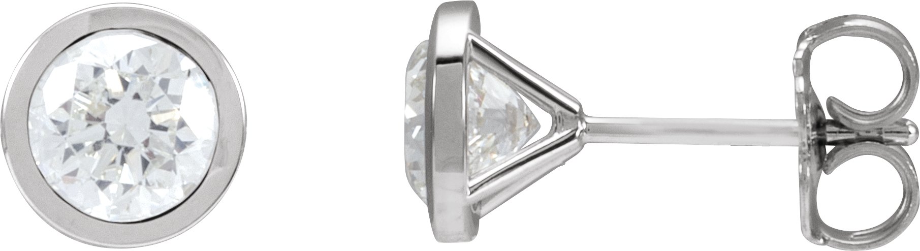 Round Bezel-Set Cocktail-Style Stud Earrings