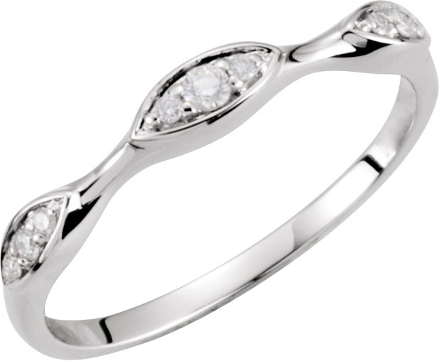14K White  1/10 CTW Diamond Stackable Ring