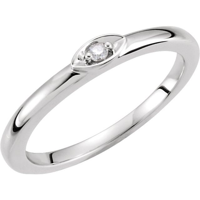 14K White .025 CTW Diamond Stackable Ring