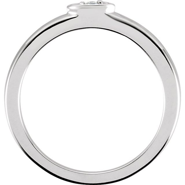 14K White .025 CTW Diamond Stackable Ring
