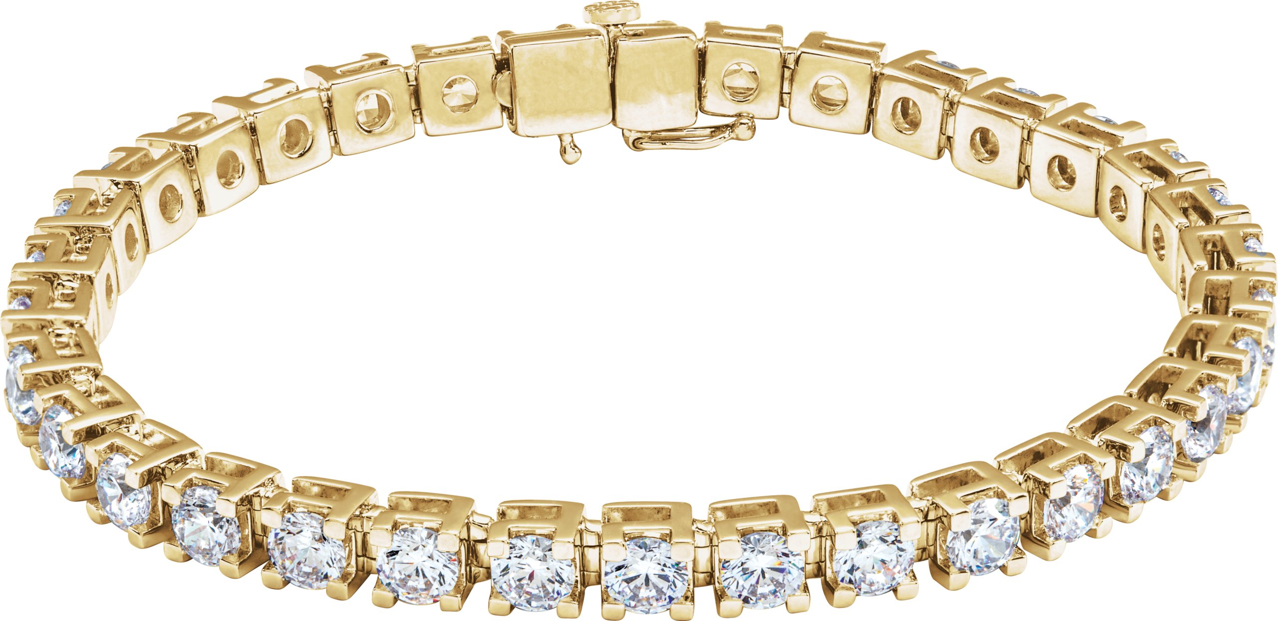 14K Yellow 10 CTW Lab-Grown Diamond Link 7 1/4 Bracelet