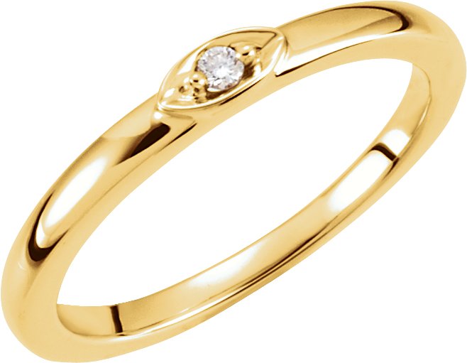 14K Yellow .02 CTW Natural Diamond Stackable Ring