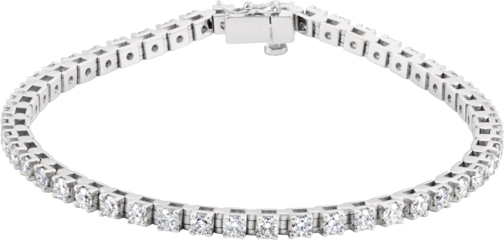 14K White 3 3/8 CTW Natural Diamond Line 7 Bracelet