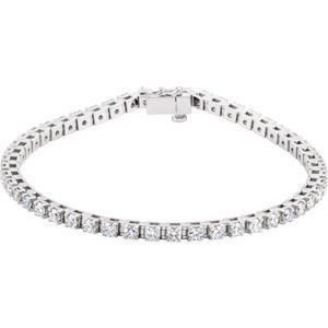 14K White 3 3/8 CTW Natural Diamond Line 7" Bracelet