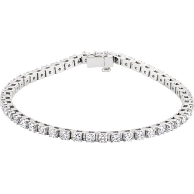 14K White 3 3/8 CTW Natural Diamond Line 7 Bracelet