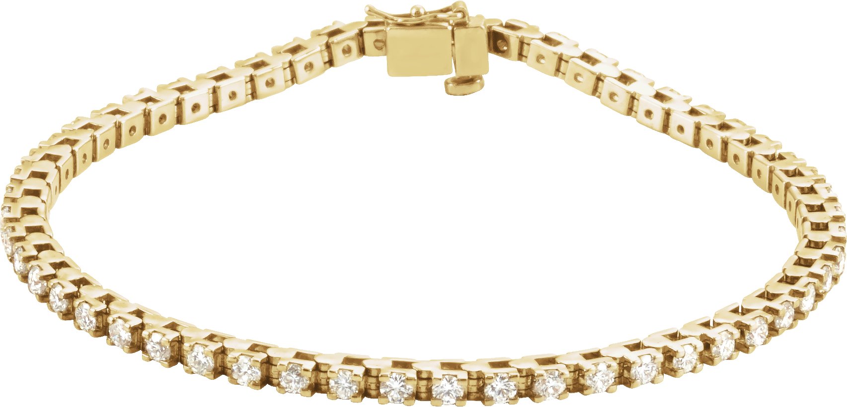 14K Yellow 2 1/8 CTW Natural Diamond Line 7" Bracelet 