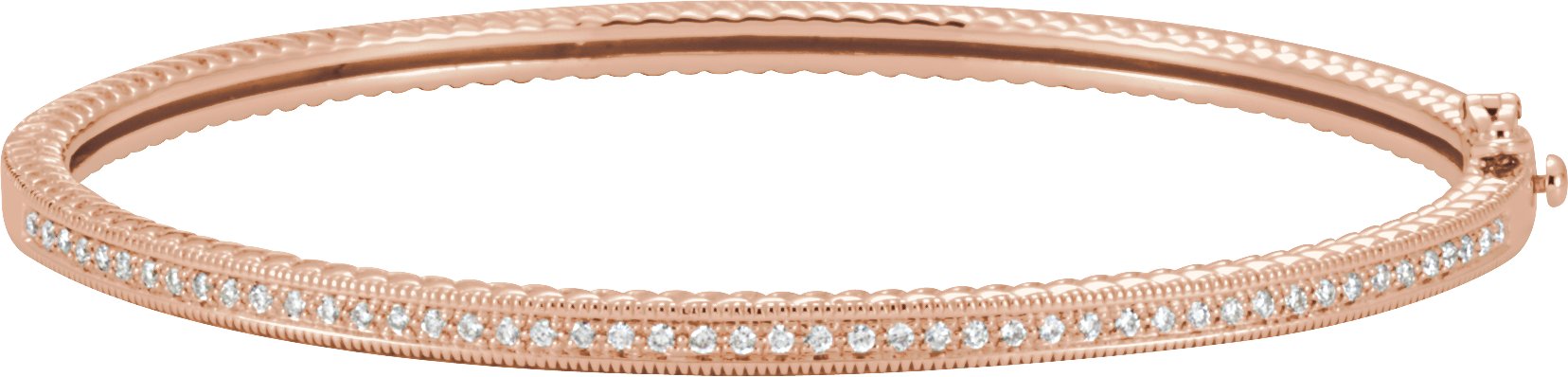 14K Rose 1/3 CTW Diamond Bangle Bracelet