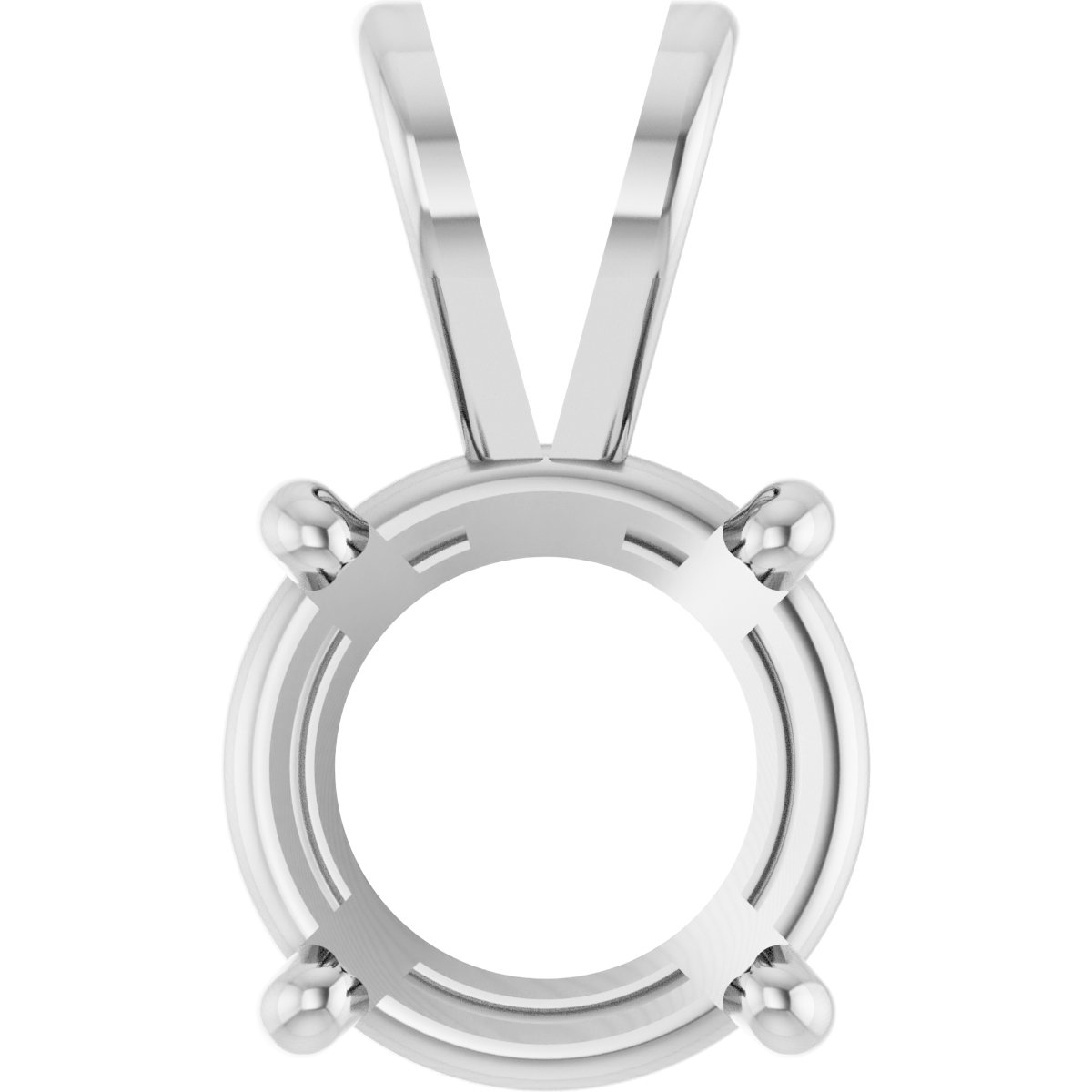 14K White 9 mm Round Basket Pendant Mounting