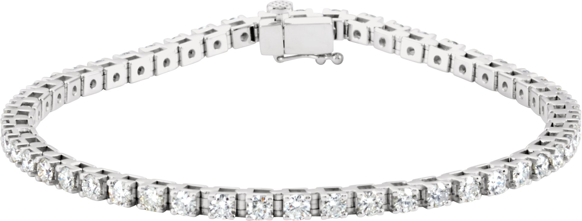 14K White 3 1/2 CTW Natural Diamond Line 7 1/4 Bracelet