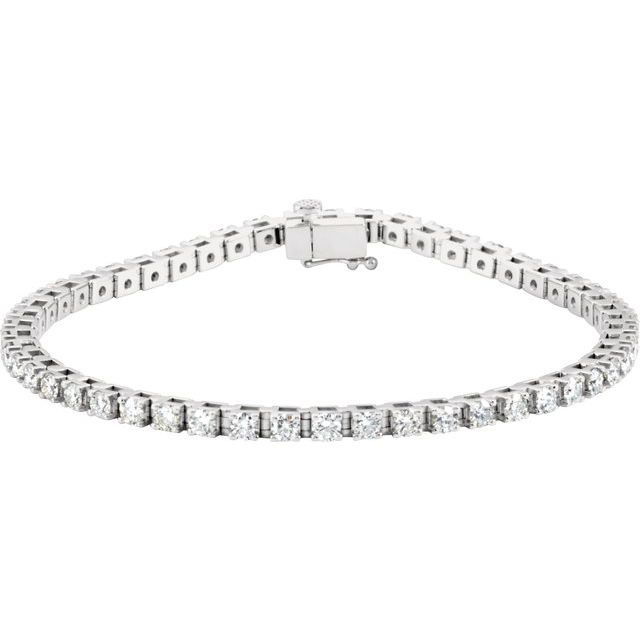 14K White 3 1/2 CTW Natural Diamond Line 7 1/4 Bracelet