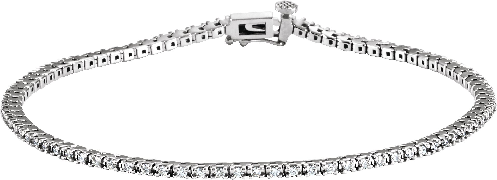 14K White 7/8 CTW Natural Diamond Line 7 1/4" Bracelet