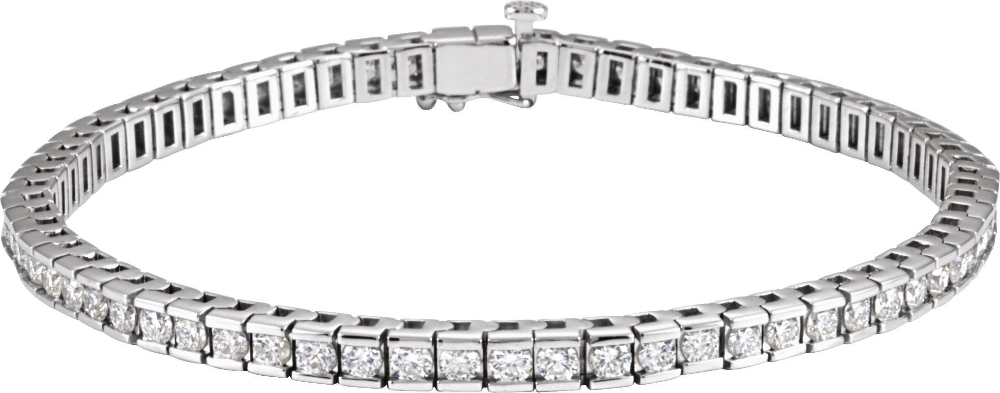 14K White 4 CTW Diamond Line 7 1/4 Bracelet