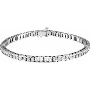 14K White 4 CTW Lab-Grown Diamond Line 7 1/4" Bracelet