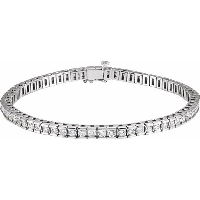 14K White 4 CTW Natural Diamond Line 7 1/4" Bracelet