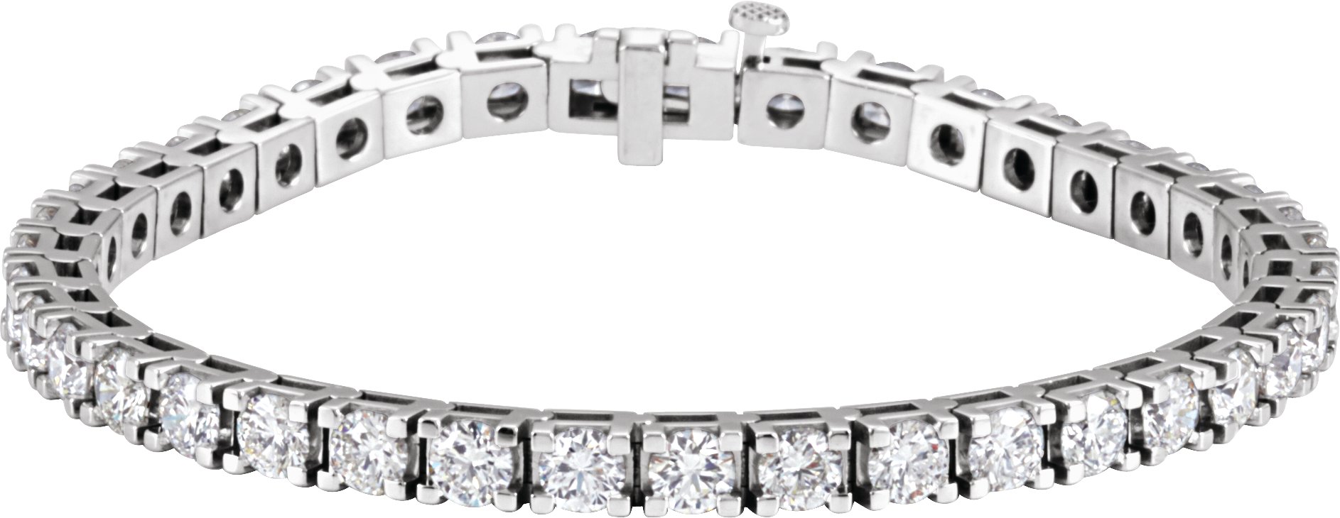 18K White 9 1/6 CTW Diamond Line 7 1/4" Bracelet