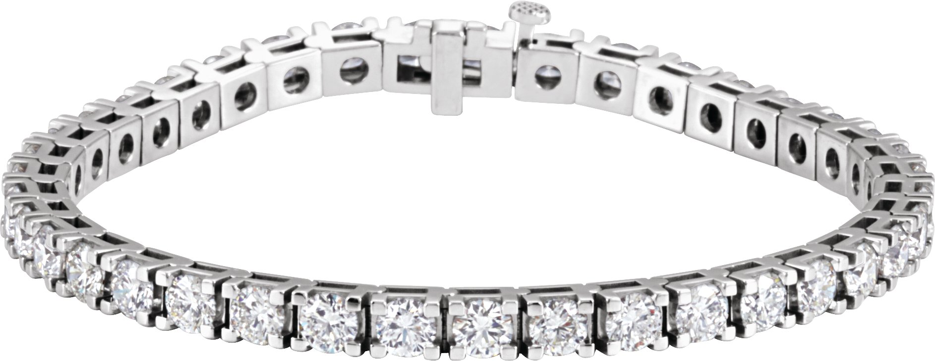 14K White 9 1/6 CTW Natural Diamond Line 7 1/4" Bracelet