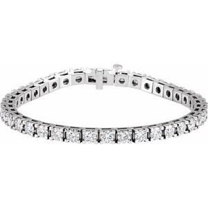 14K White 9 1/6 CTW Natural Diamond Line 7 1/4" Bracelet