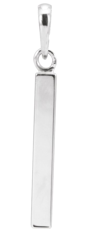 14K White Engravable Four Sided Bar Pendant Ref 21894348