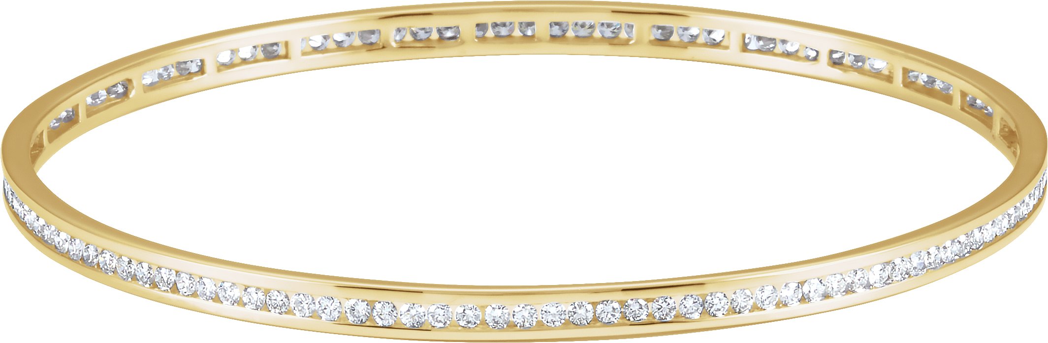 14K Yellow  1 1/2 CTW Natural Diamond Stackable Bangle 8" Bracelet