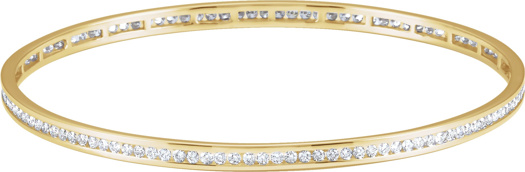 14K Yellow  1 1/2 CTW Natural Diamond Stackable Bangle 8 Bracelet