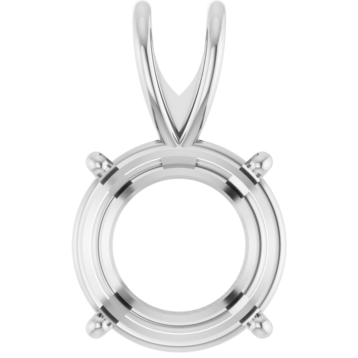 Round Pre-Notched Solitaire Pendant