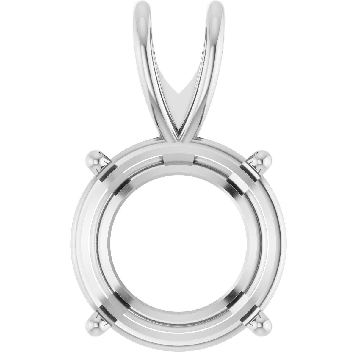Round Pre-Notched Solitaire Pendant
