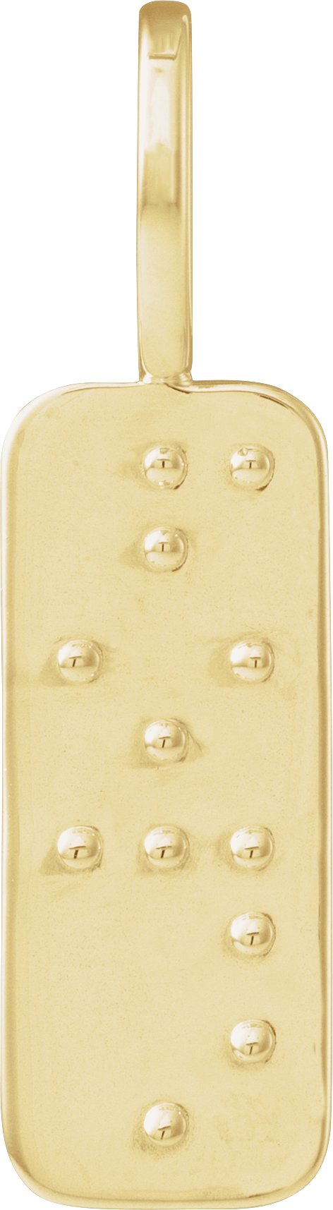 14K Yellow Hope Braille Pendant