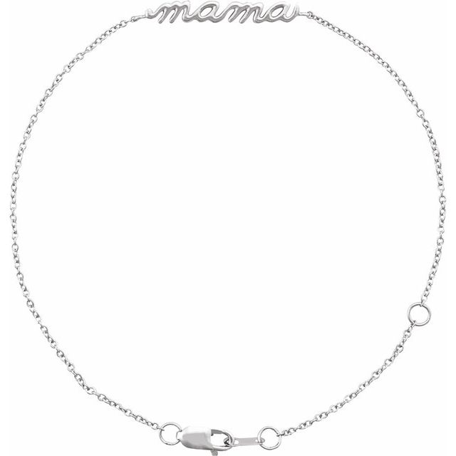 Sterling Silver Mama 6 1/2-7 1/2 Bracelet