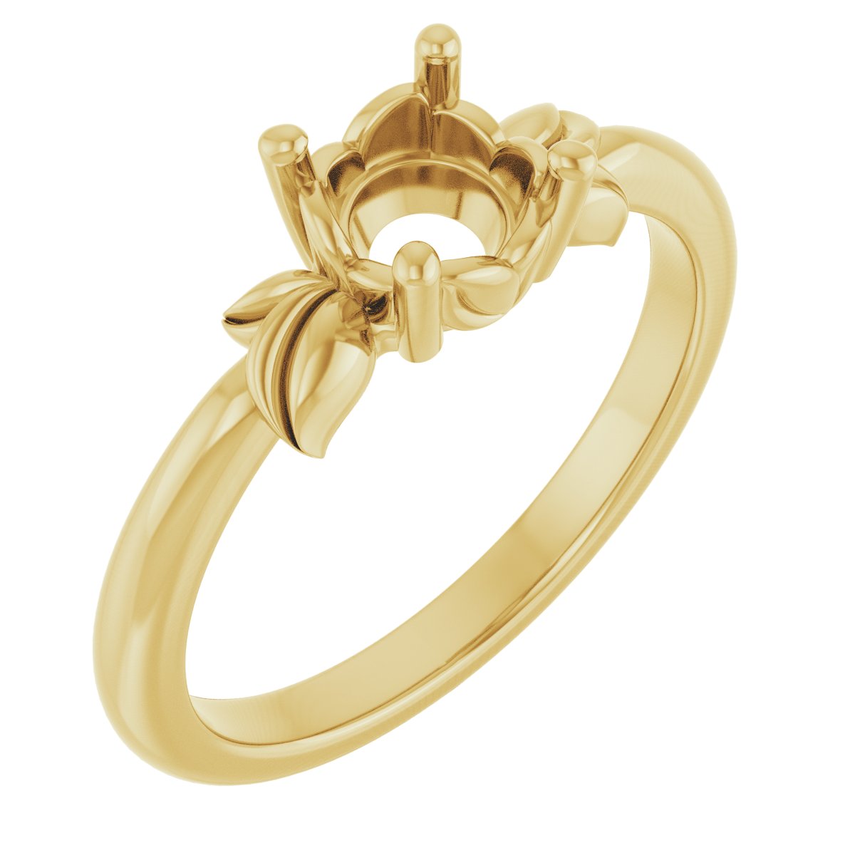Floral Solitaire Ring