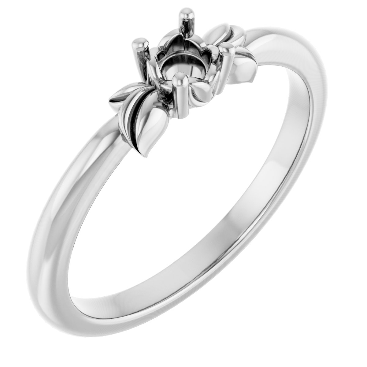 Floral Solitaire Ring