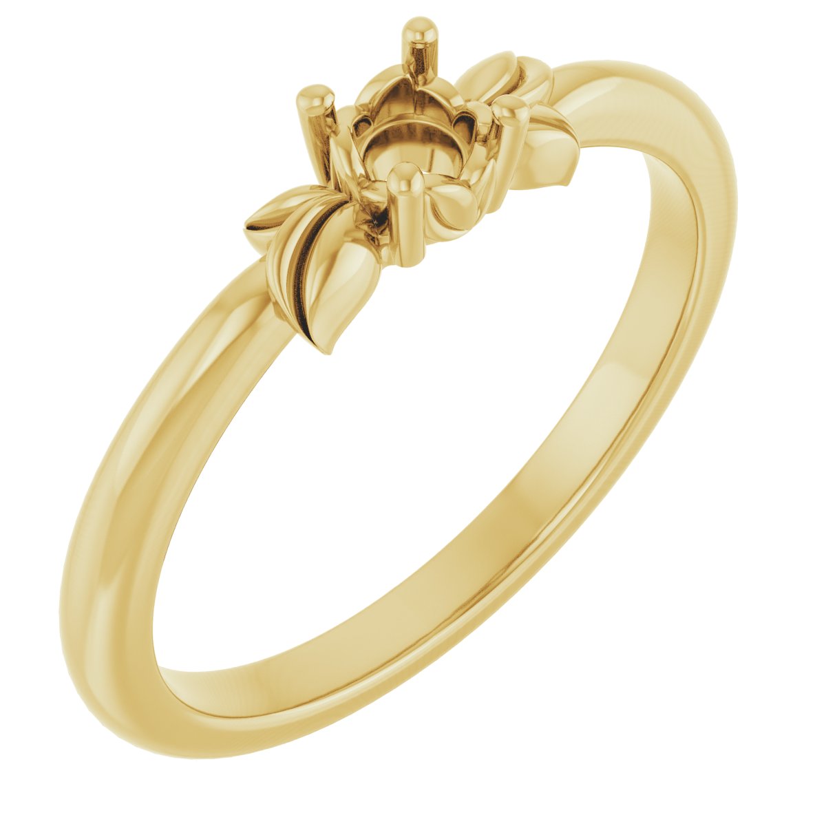 Floral Solitaire Ring