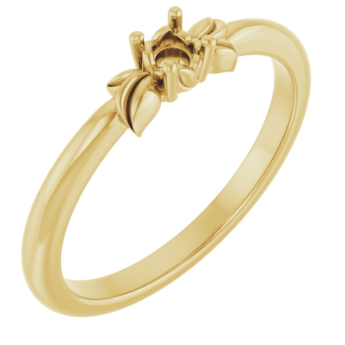 Floral Solitaire Ring
