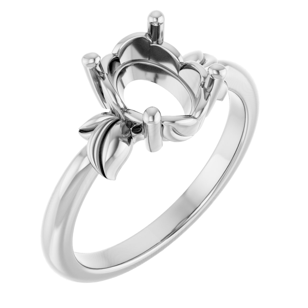 Floral Solitaire Ring