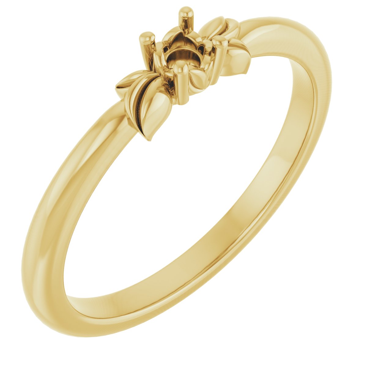 Floral Solitaire Ring