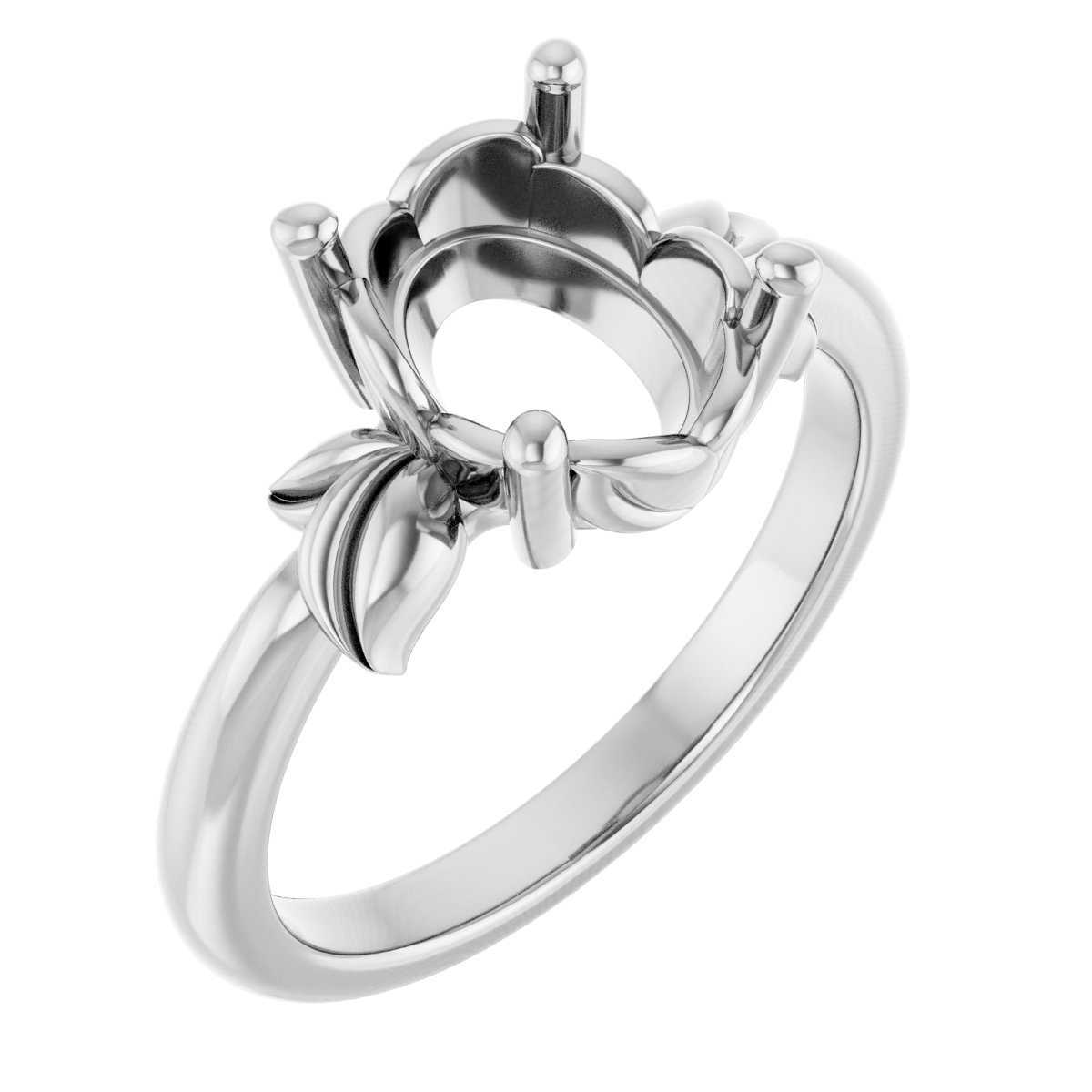 Floral Solitaire Ring