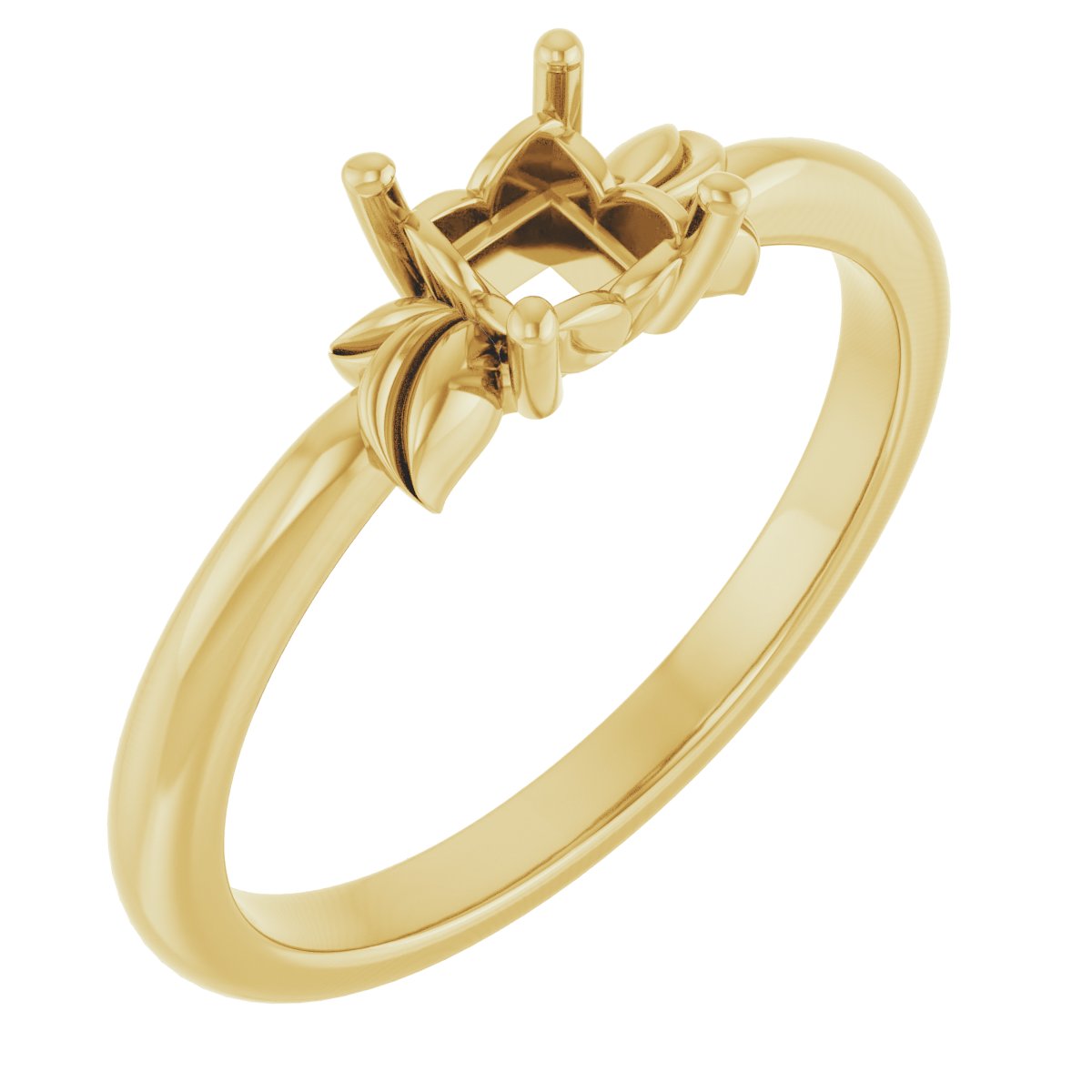 Floral Solitaire Ring